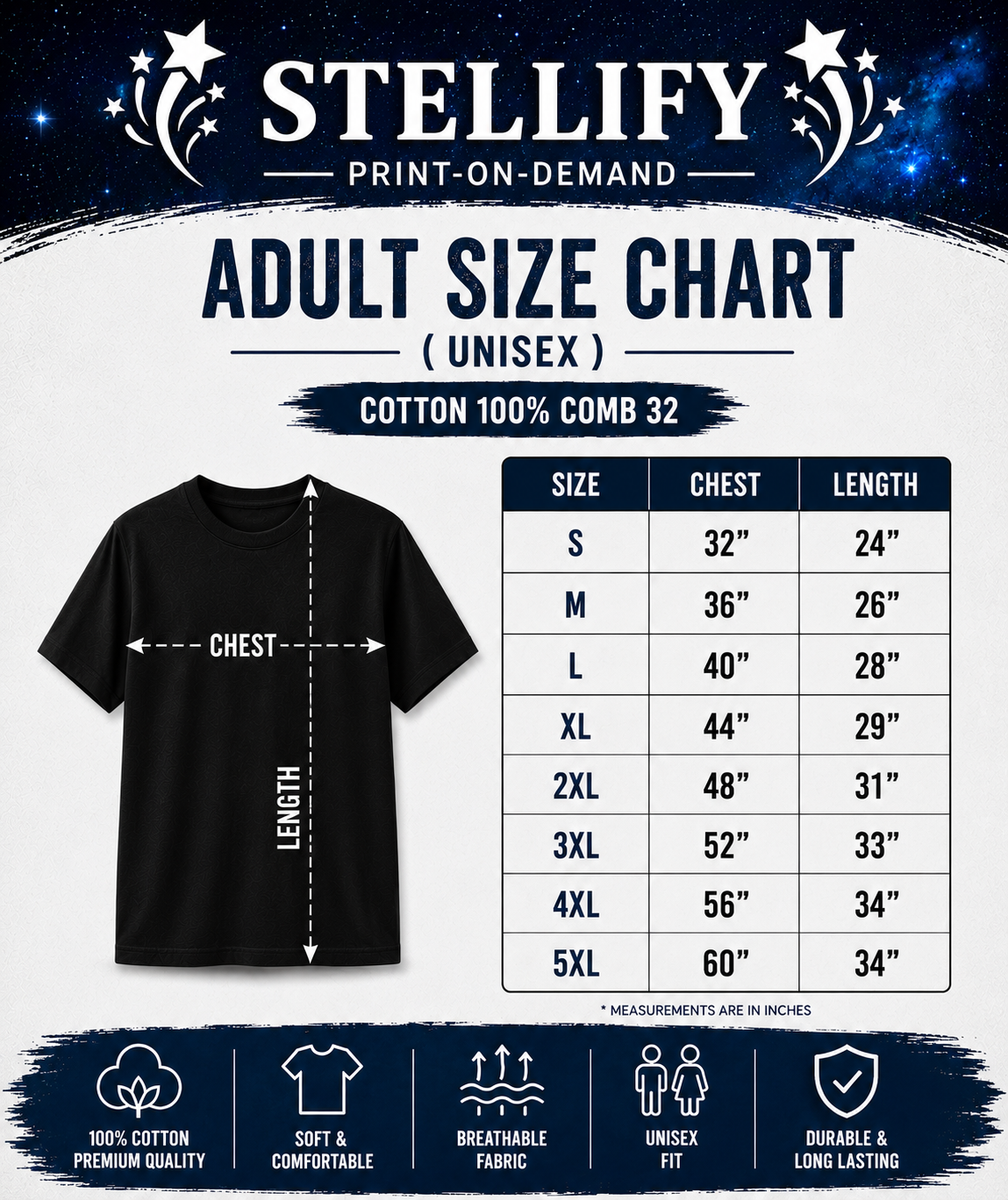 Adult Size Chart English