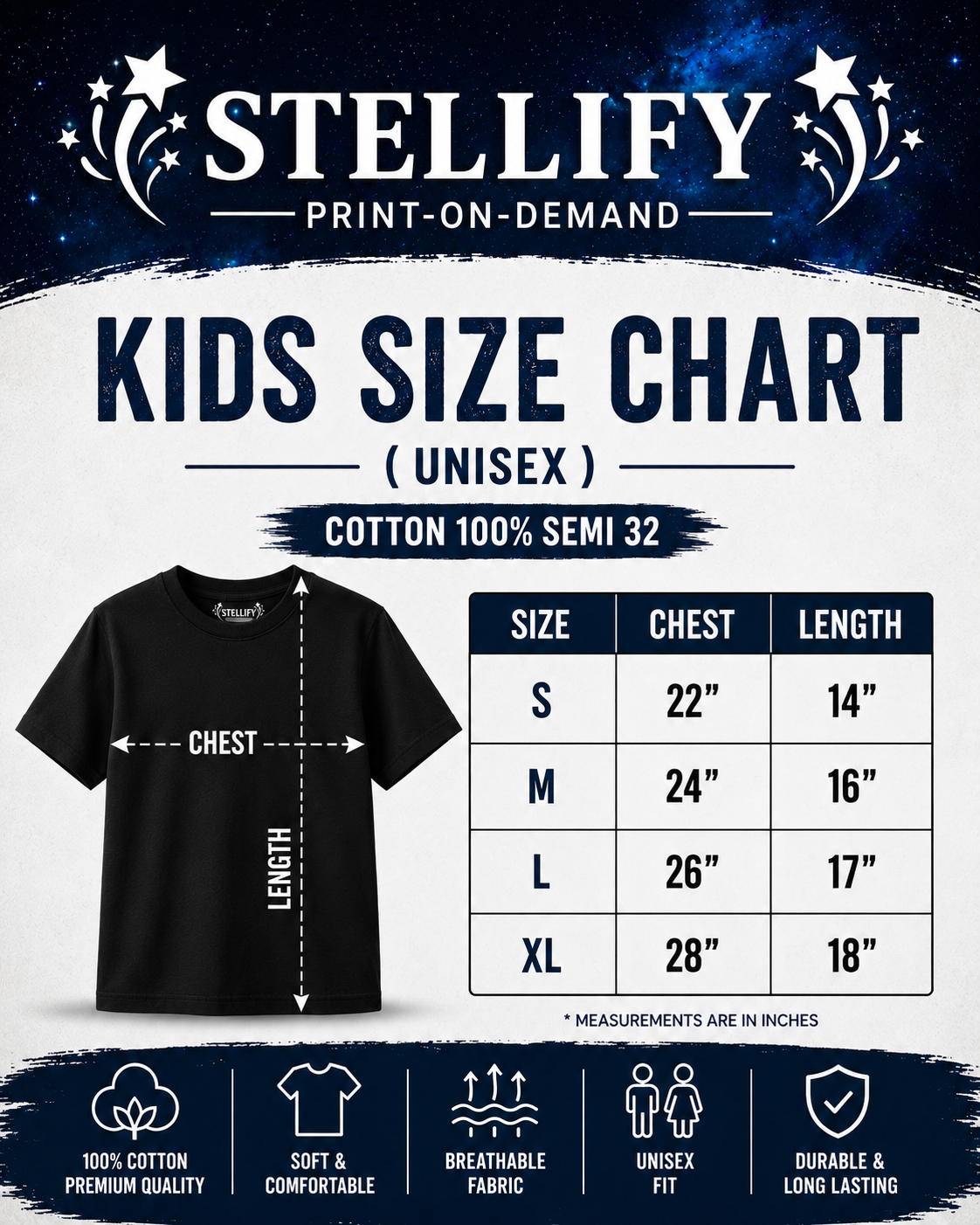 Kids Size Chart English